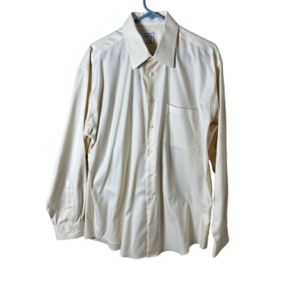PRONTO UOMO Cream Colored Button Down Dress Shirt Size 16 1/2 34/35